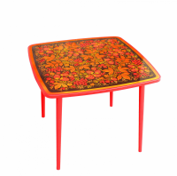 Стол с художественной росписью квадратный "Осень" с хохломской росписью, высота 580