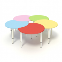 Стол "Лепесток" на регулируемых ножках (5 столов), d=650 мм (ЛДСП)