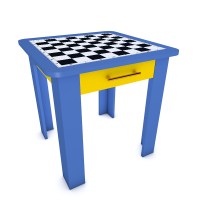 Стол, нерегулируемый по высоте шахматный с ящиком, 600х600 мм (ЛДСП)