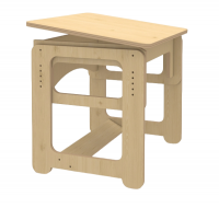 Парта одноместная, регулируемая по высоте, 600х500х540-620 мм, березовый мультиплекс